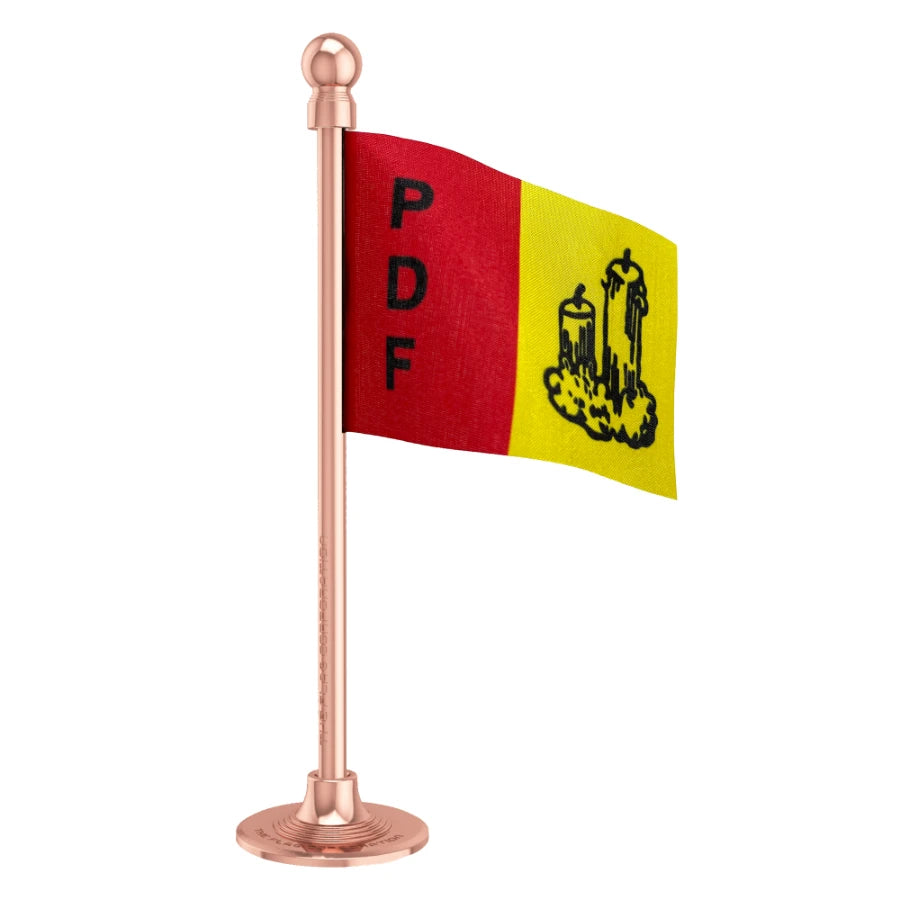 People's Democratic Front (PDF) Car Dashboard Flag of 2in x 3in With A Steel or Plastic Base
