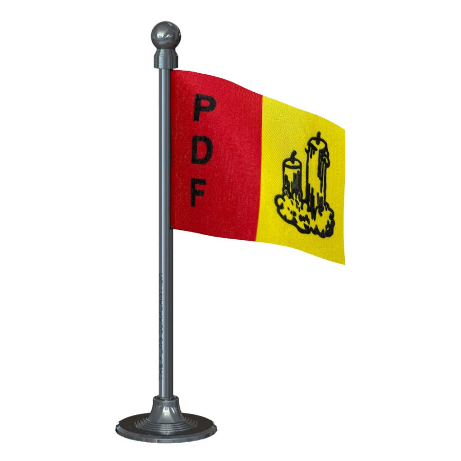 People's Democratic Front (PDF) Car Dashboard Flag of 2in x 3in With A Steel or Plastic Base