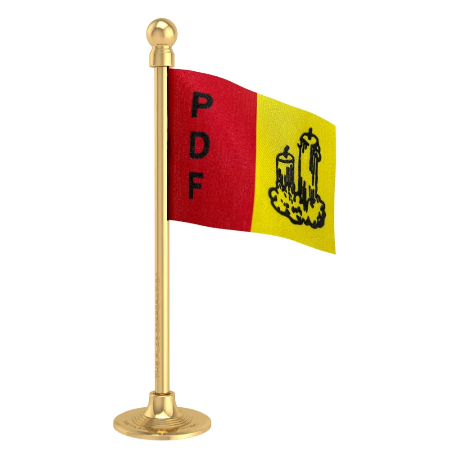 People's Democratic Front (PDF) Car Dashboard Flag of 2in x 3in With A Steel or Plastic Base