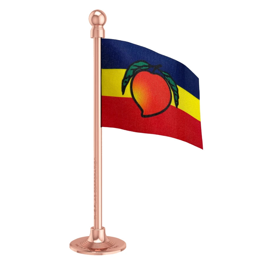 Pattali Makkal Katchi (PMK) Car Dashboard Flag of 2in x 3in With A Steel or Plastic Base