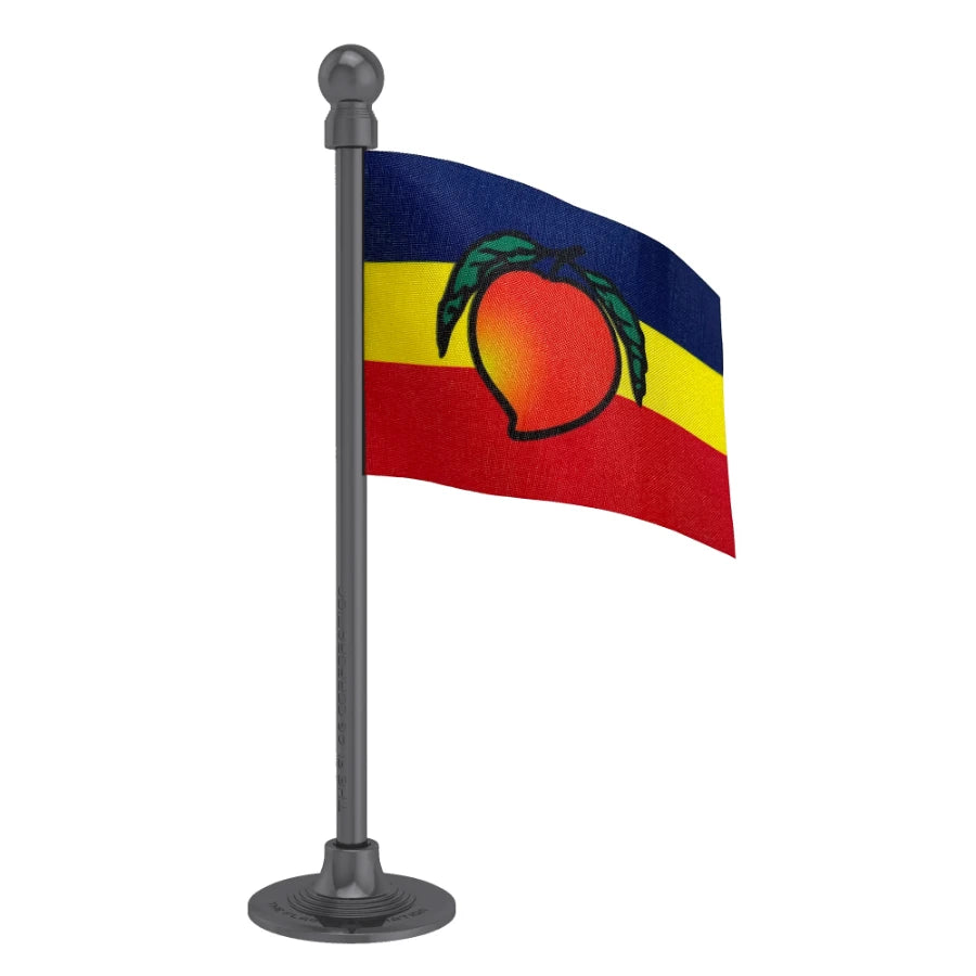 Pattali Makkal Katchi (PMK) Car Dashboard Flag of 2in x 3in With A Steel or Plastic Base