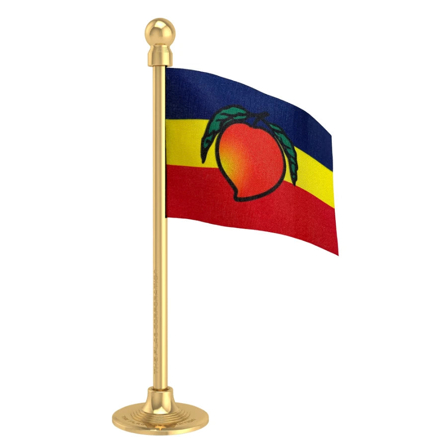 Pattali Makkal Katchi (PMK) Car Dashboard Flag of 2in x 3in With A Steel or Plastic Base