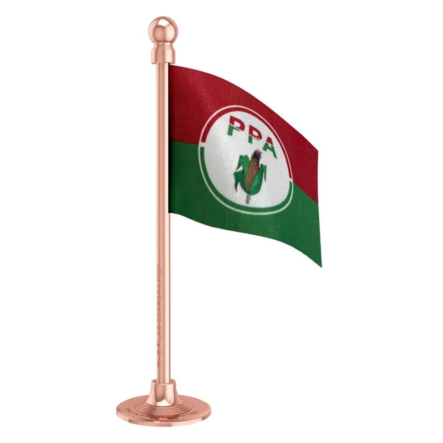 People's Party of Arunachal (PPA) Car Dashboard Flag of 2in x 3in With A Steel or Plastic Base