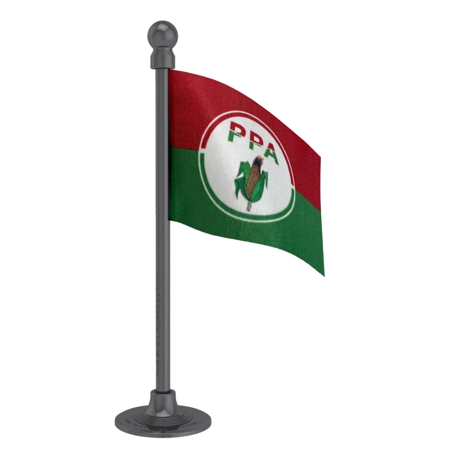 People's Party of Arunachal (PPA) Car Dashboard Flag of 2in x 3in With A Steel or Plastic Base