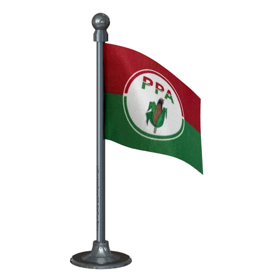 People's Party of Arunachal (PPA) Car Dashboard Flag of 2in x 3in With A Steel or Plastic Base
