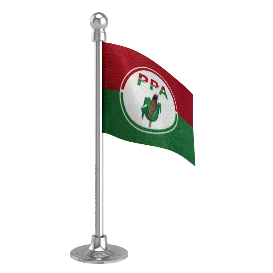 People's Party of Arunachal (PPA) Car Dashboard Flag of 2in x 3in With A Steel or Plastic Base