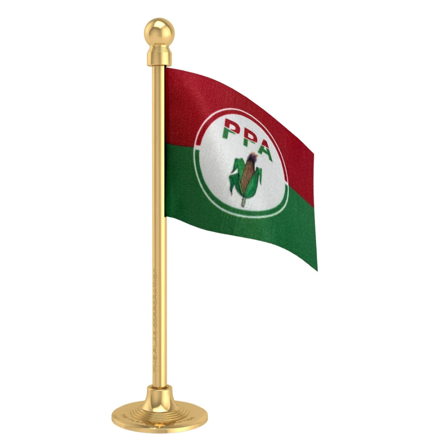 People's Party of Arunachal (PPA) Car Dashboard Flag of 2in x 3in With A Steel or Plastic Base