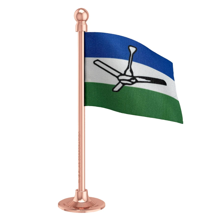 Rashtriya Lok Samta Party (RLSP) Car Dashboard Flag of 2in x 3in With A Steel or Plastic Base