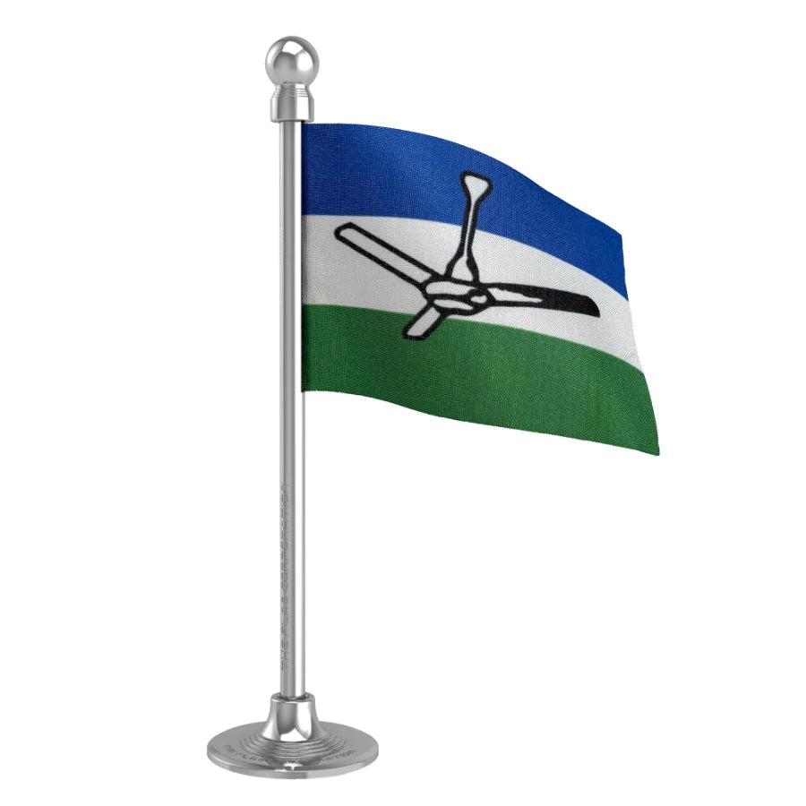 Rashtriya Lok Samta Party (RLSP) Car Dashboard Flag of 2in x 3in With A Steel or Plastic Base