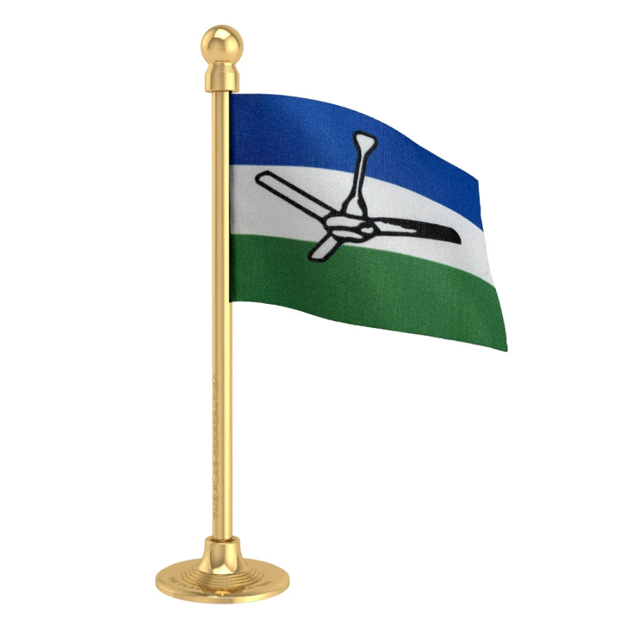 Rashtriya Lok Samta Party (RLSP) Car Dashboard Flag of 2in x 3in With A Steel or Plastic Base