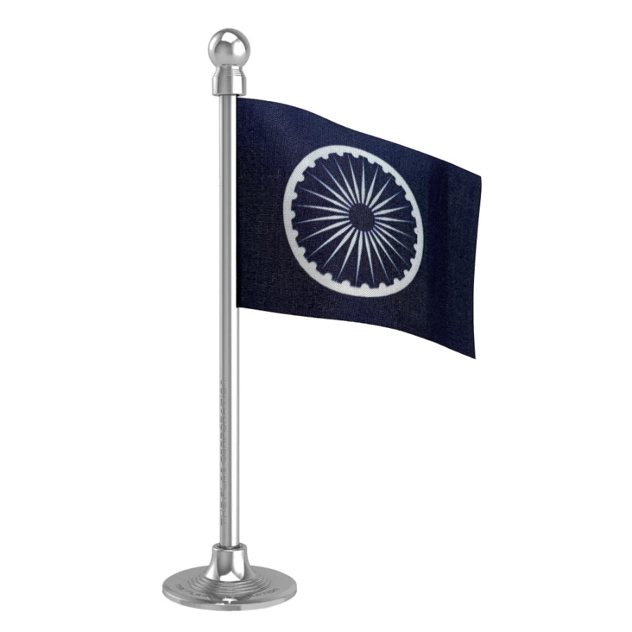 Republican Party Of India (RPI) Car Dashboard Flag of 2in x 3in With A Steel or Plastic Base
