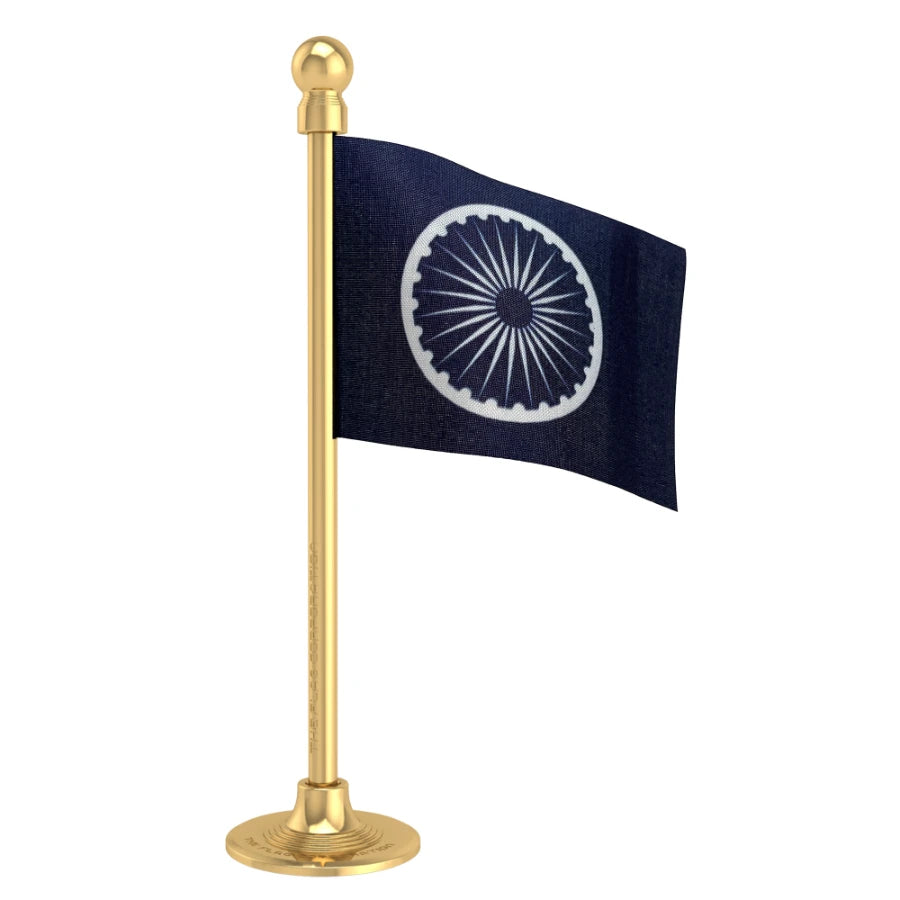 Republican Party Of India (RPI) Car Dashboard Flag of 2in x 3in With A Steel or Plastic Base