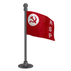 Revolutionary Socialist Party (RSP) Car Dashboard Flag of 2in x 3in With A Steel or Plastic Base