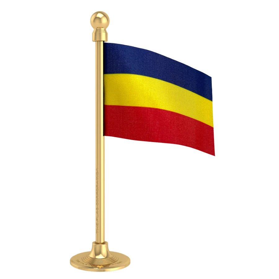 Sikkim Democratic Front Car Dashboard Flag of 2in x 3in With A Steel or Plastic Base