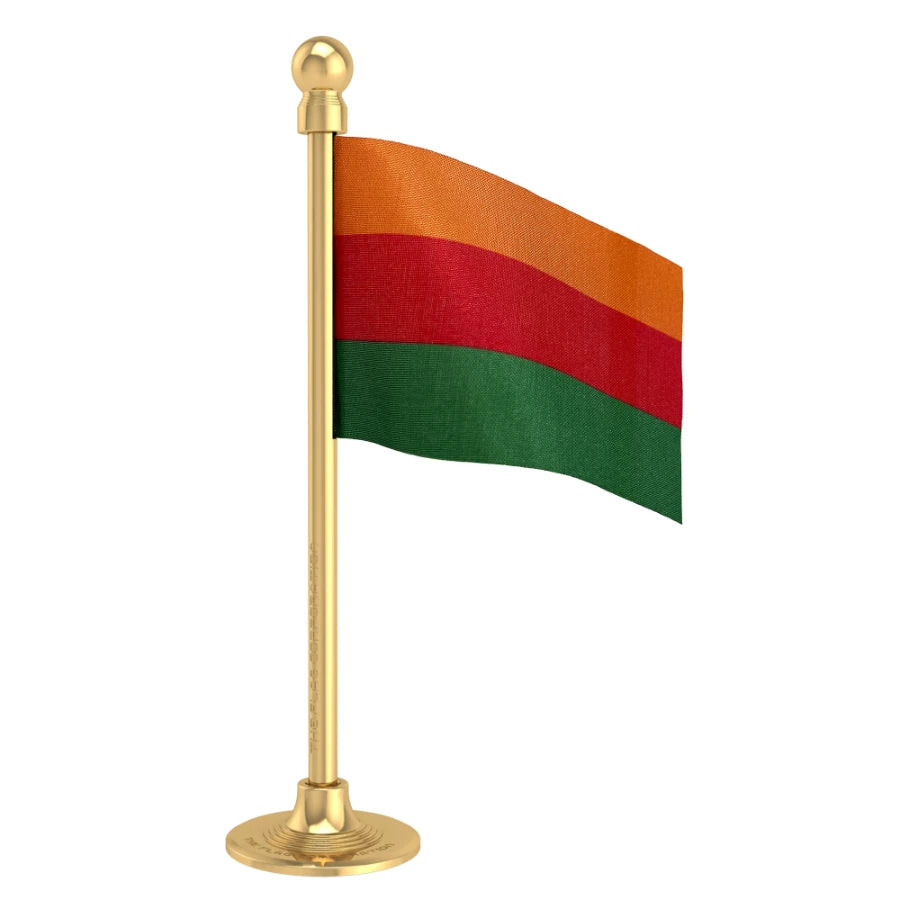 Sikkim Krantikari Morcha Car Dashboard Flag of 2in x 3in With A Steel or Plastic Base