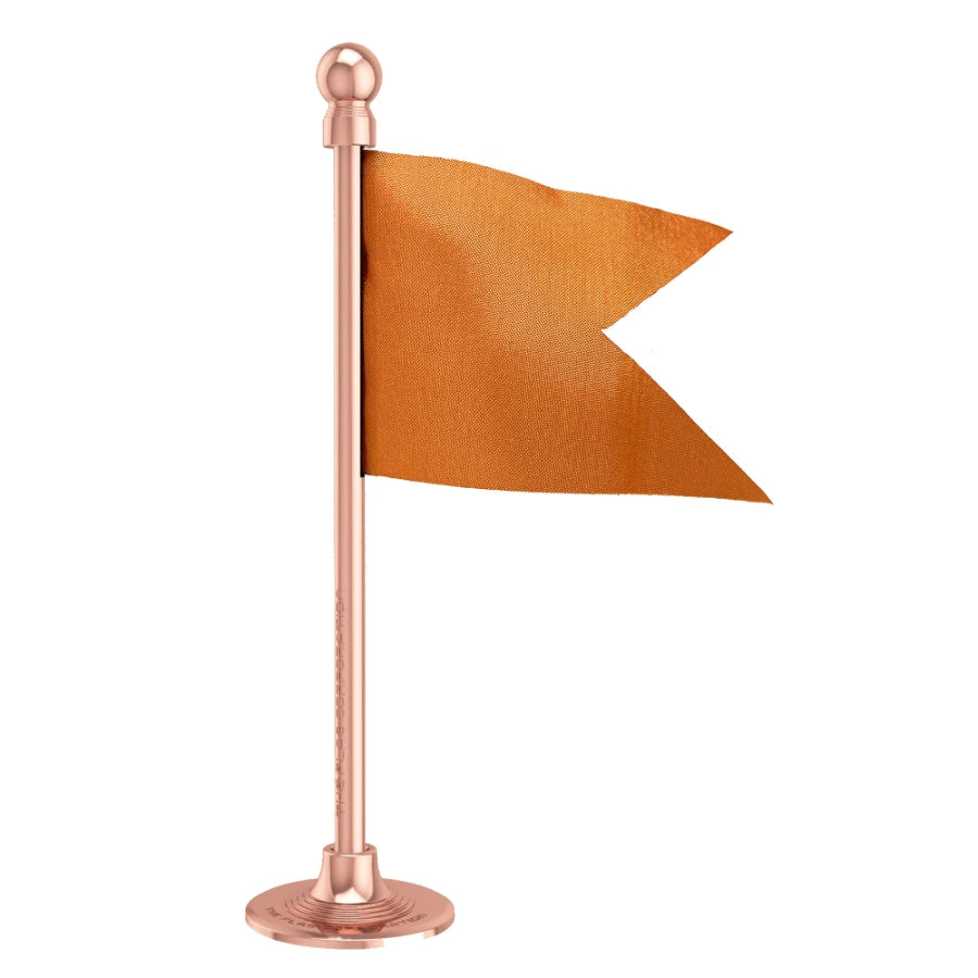 Shiv Sena Party Car Dashboard Flag of 2in x 3in With A Steel or Plastic Base