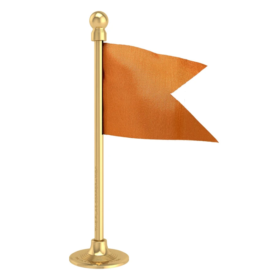 Shiv Sena Party Car Dashboard Flag of 2in x 3in With A Steel or Plastic Base