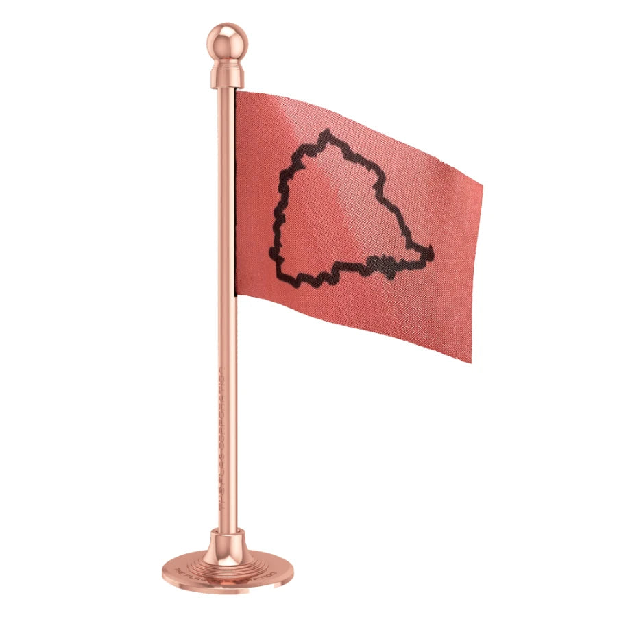 TRS Telangana Rashtra Samithi Car Dashboard Flag of 2in x 3in With A Steel or Plastic Base