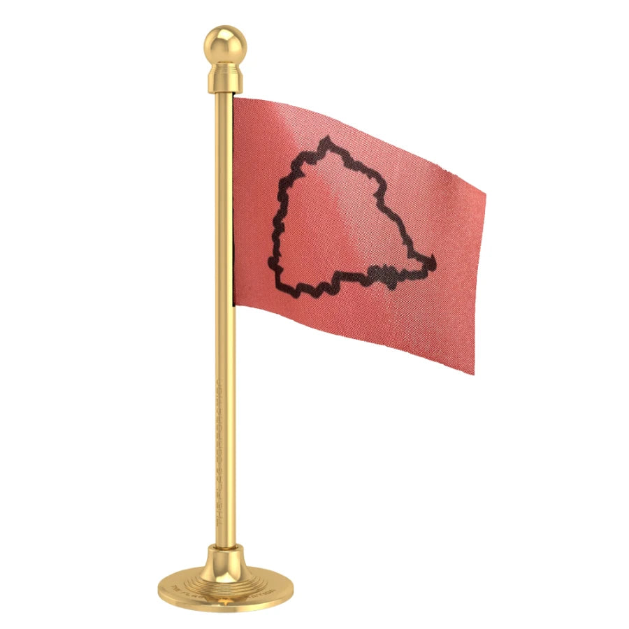 TRS Telangana Rashtra Samithi Car Dashboard Flag of 2in x 3in With A Steel or Plastic Base