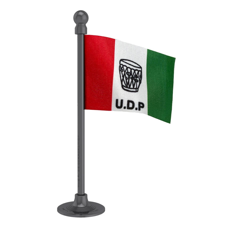 United Democratic Party  (UDP) Car Dashboard Flag of 2in x 3in With A Steel or Plastic Base