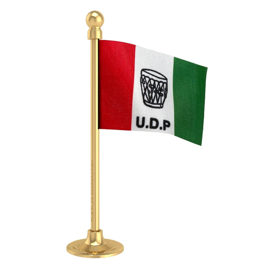 United Democratic Party  (UDP) Car Dashboard Flag of 2in x 3in With A Steel or Plastic Base