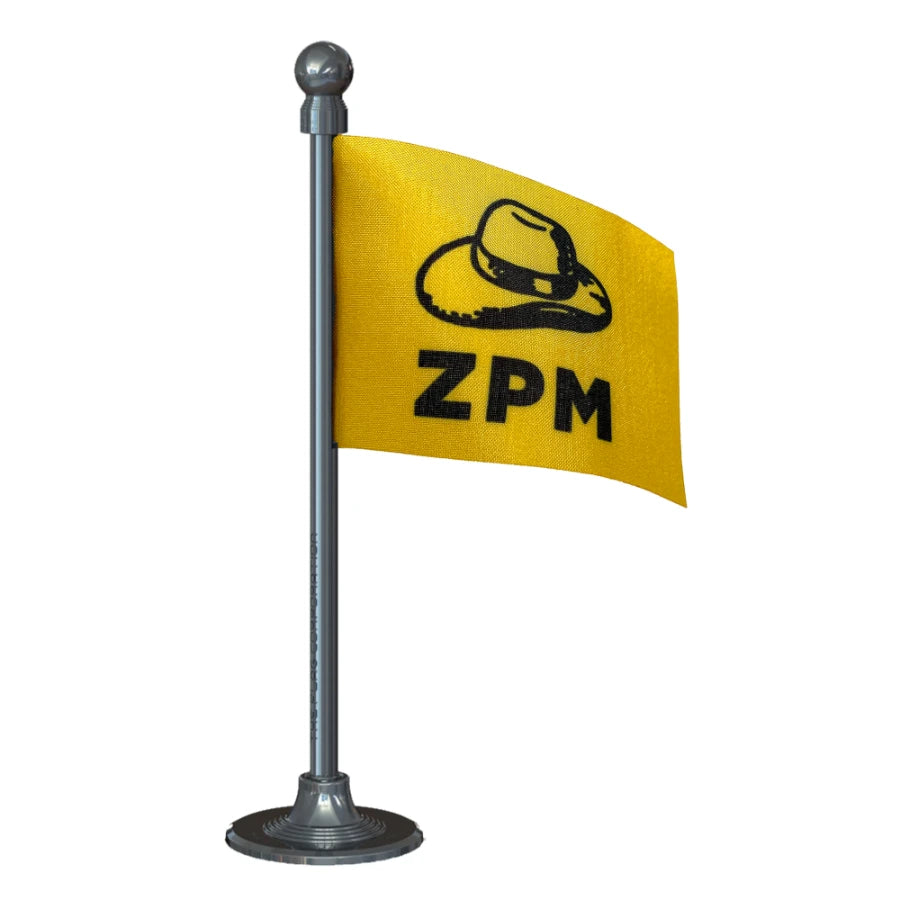 Zoram Nationalist Party (ZPM)  Car Dashboard Flag of 2in x 3in With A Steel or Plastic Base