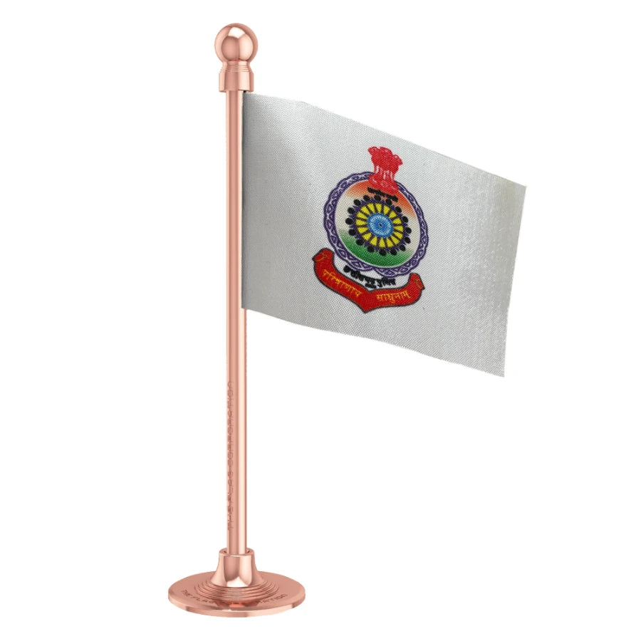Chhatisgarh Police Car Dashboard Flag of 2in x 3in With A Steel or Plastic Base