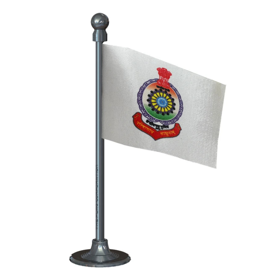Chhatisgarh Police Car Dashboard Flag of 2in x 3in With A Steel or Plastic Base