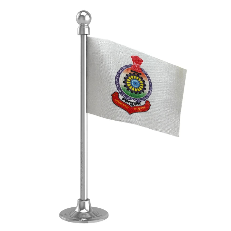 Chhatisgarh Police Car Dashboard Flag of 2in x 3in With A Steel or Plastic Base