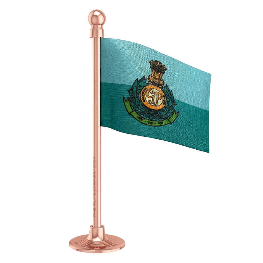 Goa Police Car Dashboard Flag of 2in x 3in With A Steel or Plastic Base