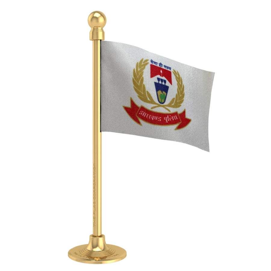 Jharkhand Police Car Dashboard Flag of 2in x 3in With A Steel or Plastic Base