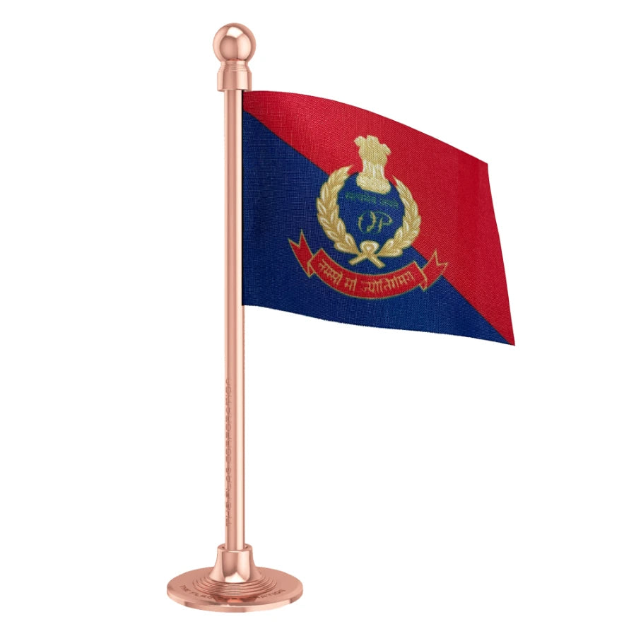 Orissa or Odisha Police Car Dashboard Flag of 2in x 3in With A Steel or Plastic Base