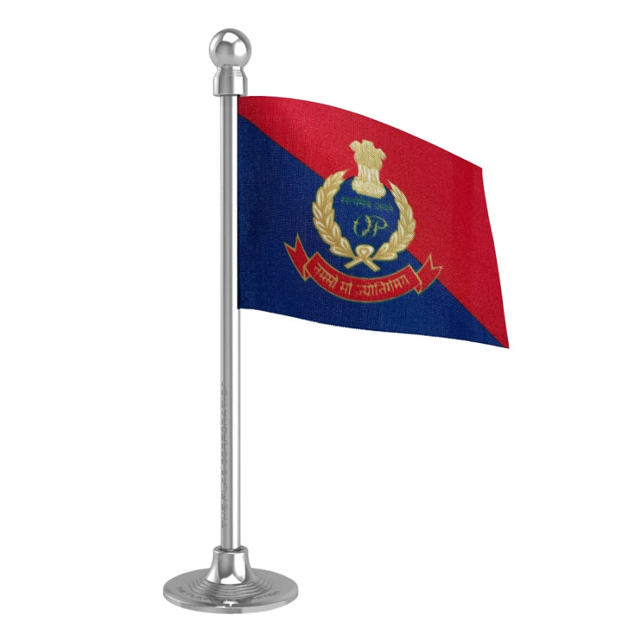 Orissa or Odisha Police Car Dashboard Flag of 2in x 3in With A Steel or Plastic Base