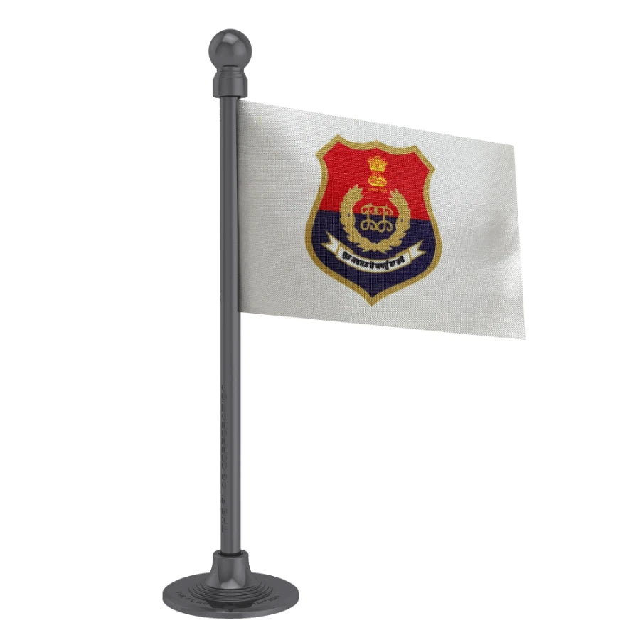 Punjab Police Car Dashboard Flag of 2in x 3in With A Steel or Plastic Base