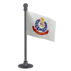 Pondicherry or Puducherry Police Car Dashboard Flag of 2in x 3in With A Steel or Plastic Base