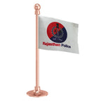 Rajasthan Police Car Dashboard Flag of 2in x 3in With A Steel or Plastic Base