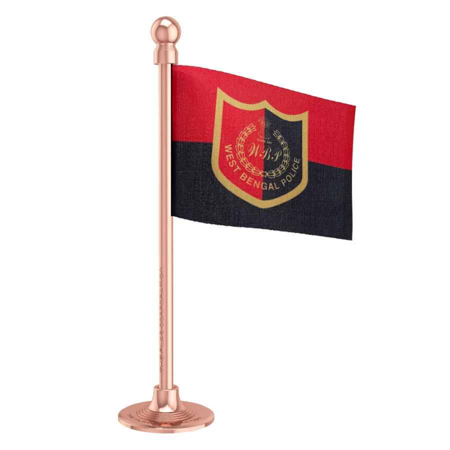 West Bengal Police Car Dashboard Flag of 2in x 3in With A Steel or Plastic Base