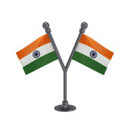 Dual Indian Car Dashboard Flags of 2in x 3in With A Plastic Base