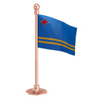 Aruba Car Dashboard Flag of 2in x 3in With A Steel or Plastic Base