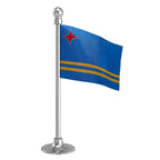 Aruba Car Dashboard Flag of 2in x 3in With A Steel or Plastic Base