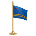 Aruba Car Dashboard Flag of 2in x 3in With A Steel or Plastic Base