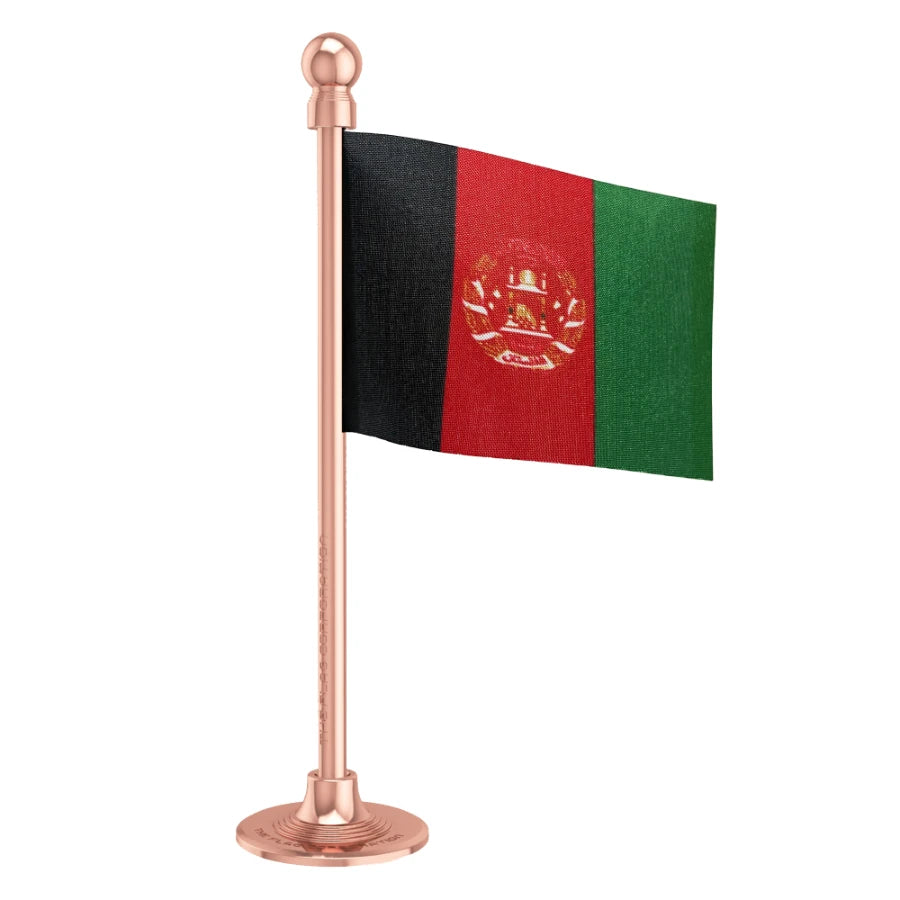 Afghanistan Car Dashboard Flag of 2in x 3in With A Steel or Plastic Base