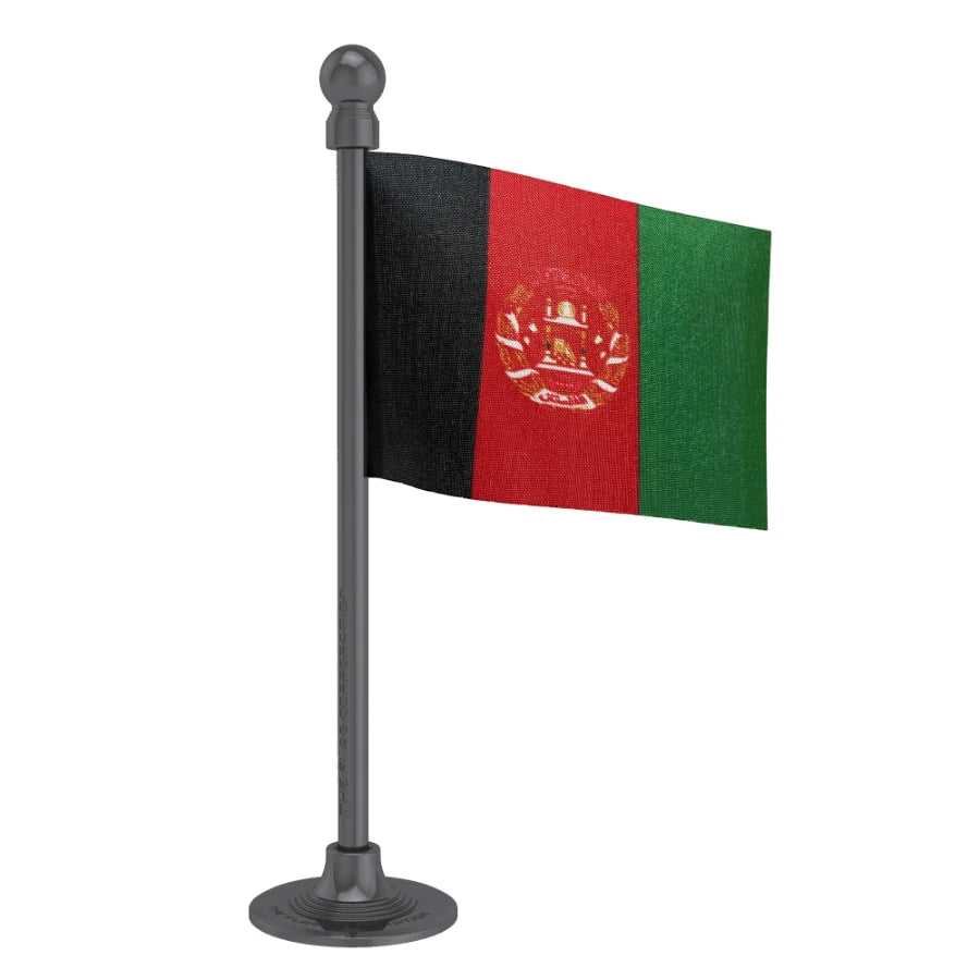 Afghanistan Car Dashboard Flag of 2in x 3in With A Steel or Plastic Base