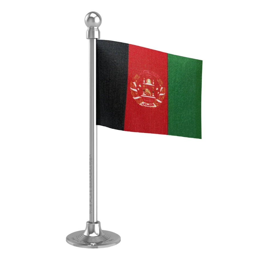 Afghanistan Car Dashboard Flag of 2in x 3in With A Steel or Plastic Base