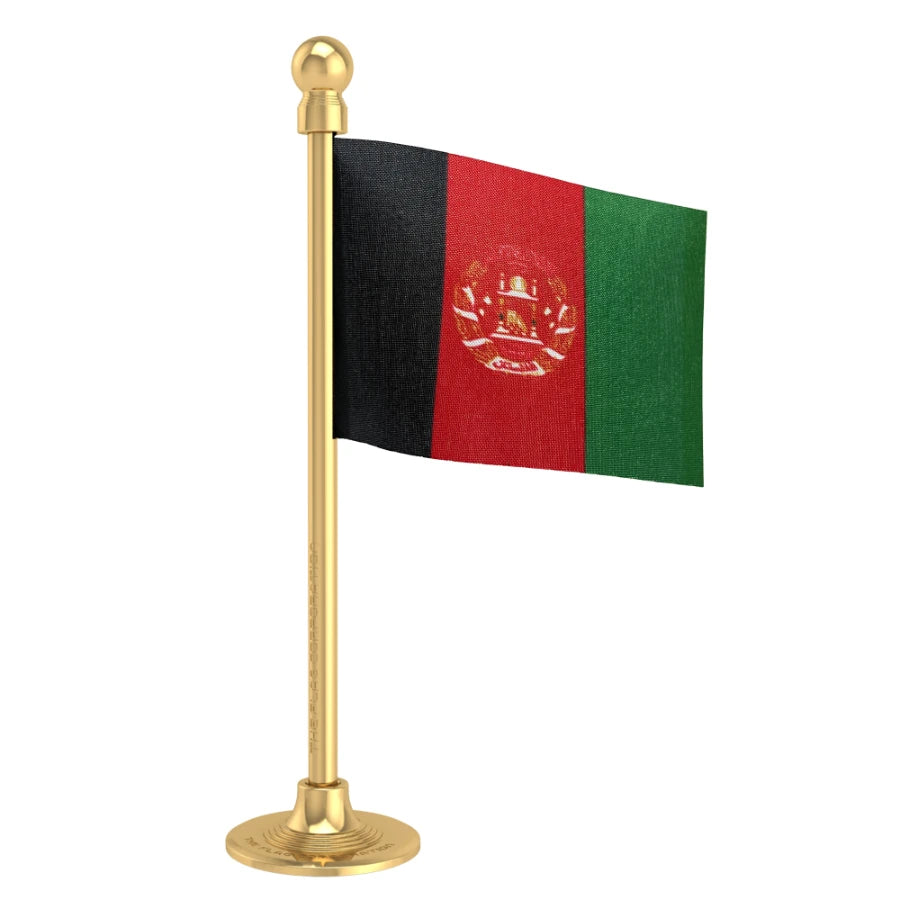 Afghanistan Car Dashboard Flag of 2in x 3in With A Steel or Plastic Base