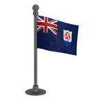 Anguilla Car Dashboard Flag of 2in x 3in With A Steel or Plastic Base