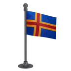 Aland Islands Car Dashboard Flag of 2in x 3in With A Steel or Plastic Base
