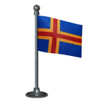 Aland Islands Car Dashboard Flag of 2in x 3in With A Steel or Plastic Base