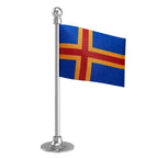 Aland Islands Car Dashboard Flag of 2in x 3in With A Steel or Plastic Base