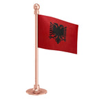 Albania Car Dashboard Flag of 2in x 3in With A Steel or Plastic Base